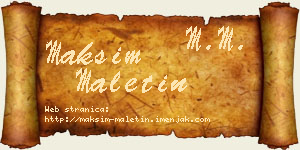 Maksim Maletin vizit kartica